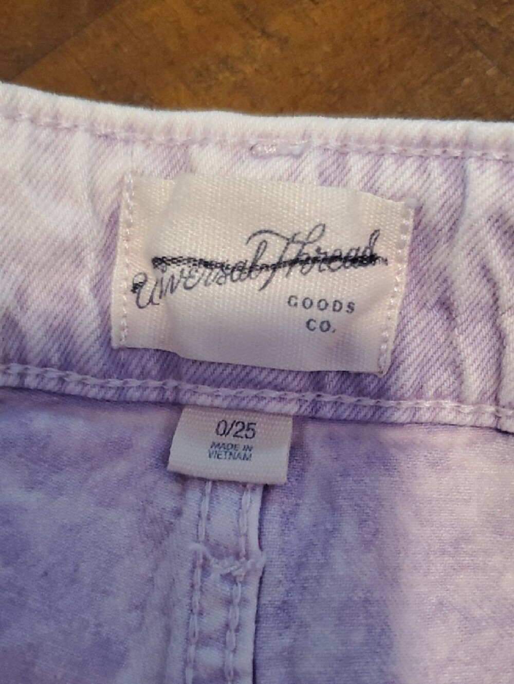 Universal Thread Pastel Lavender Tie-Dye Denim Shorts - Picture 2 of 7
